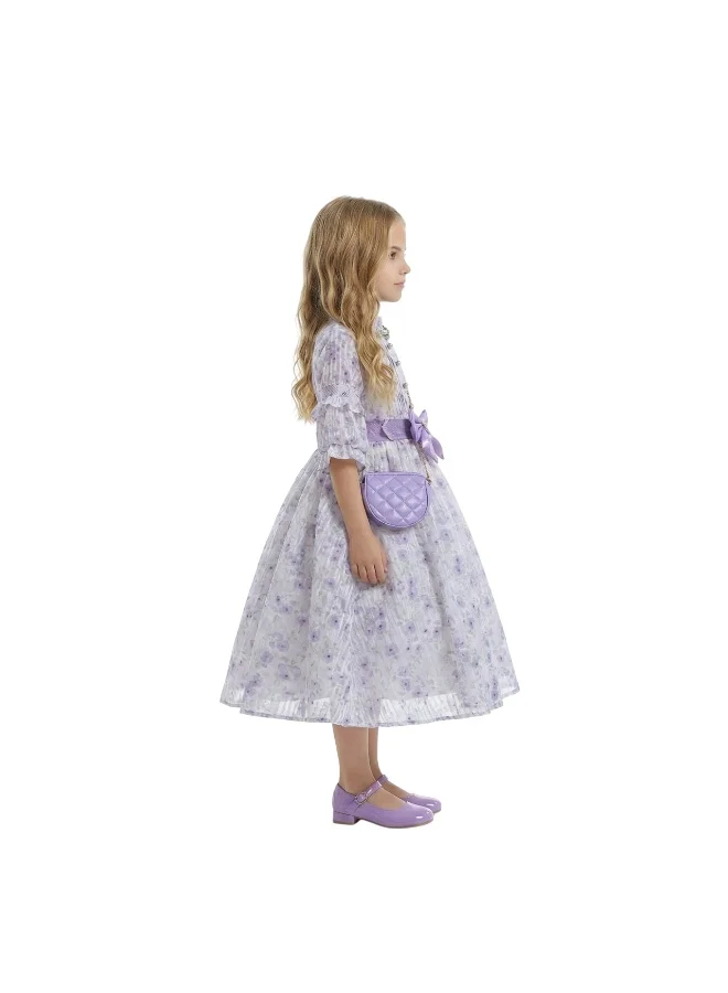 Bidani  Safa Purple Pearl Dress with Bag for Women | Best Price UAE
